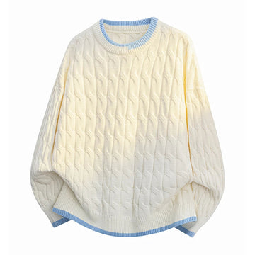 AIDASE  -  Knit Crew Neck Men Sweater Lazy Style Loose Trendy Knitted Long Sleeve Tops 2025 Fashion All-match Simple Pullovers 21E7046 aidase-shop